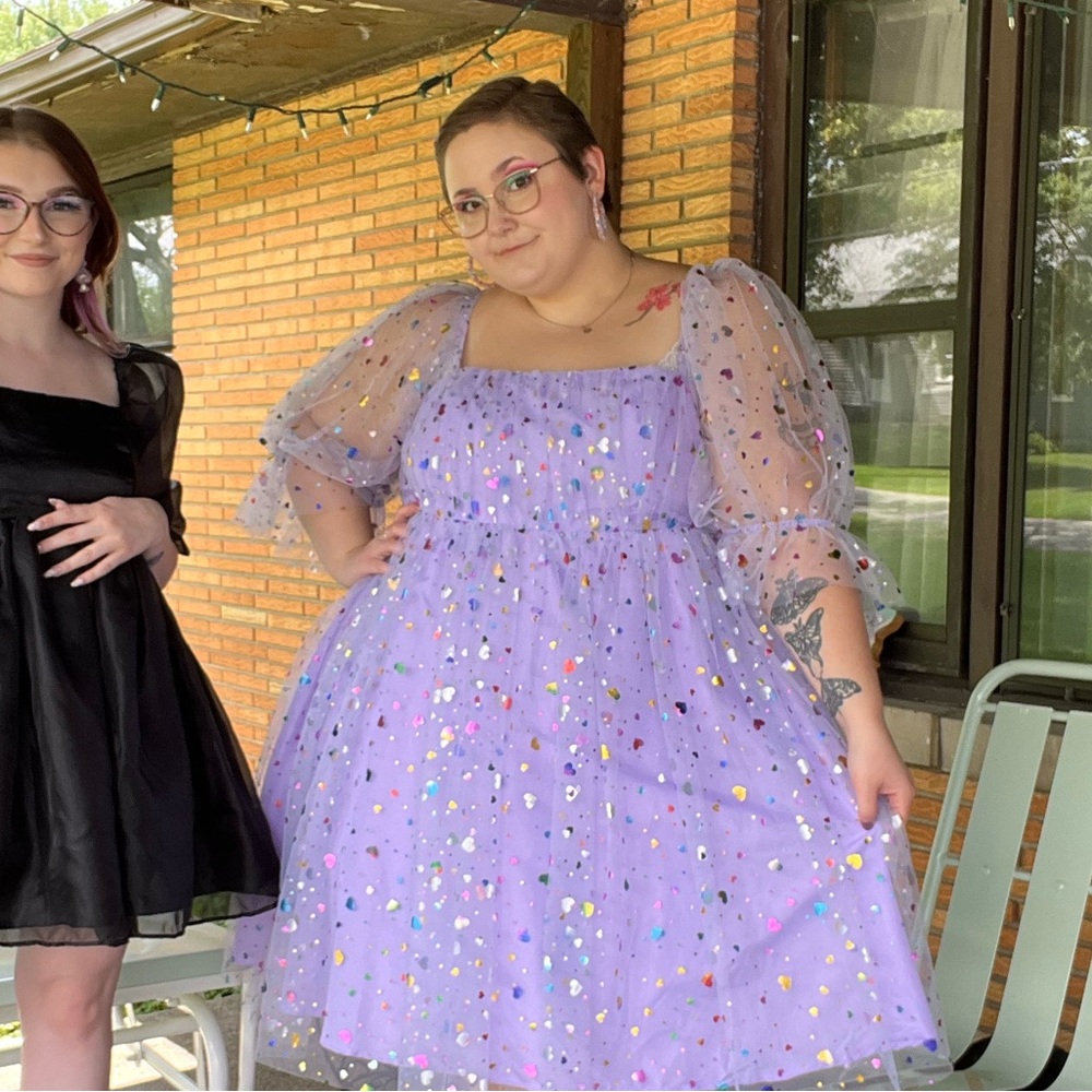 Heart confetti tulle dress